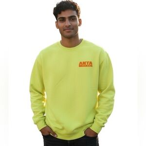 ANTA MARCO HANES ECOSMART neon Yellow Sweatshirt with Logo CREWNECK neon yellow